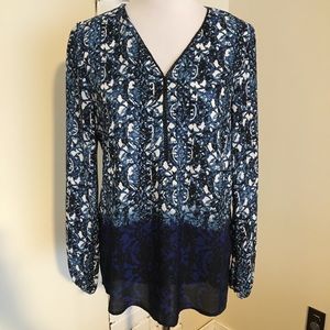 Linea Domani V-Neck Braid Trim Top Medallion 6
